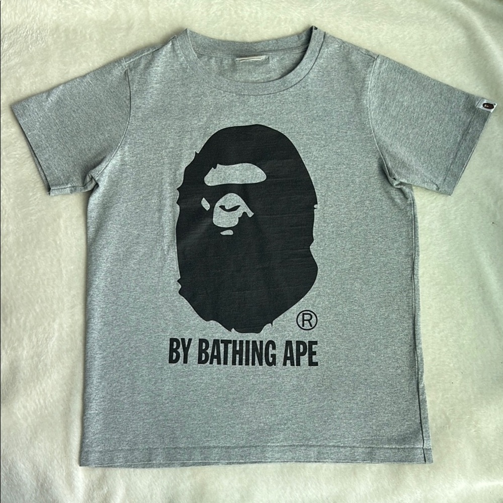 Bape Gray Black Short Sleeve Tee Iconic Design